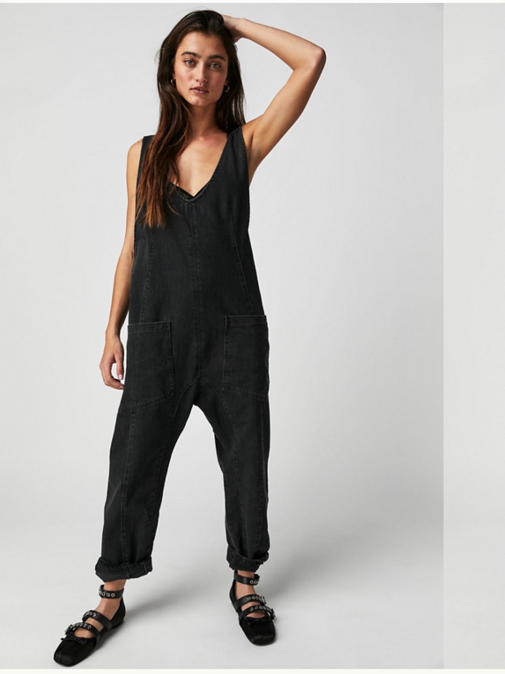 Free People We The Free High Roller Jumpsuit (size L)